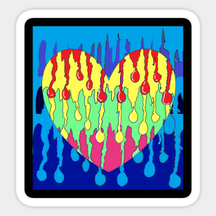 Blue Heart Rainbow 77 Sticker